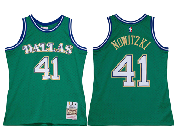 Men's Dallas Mavericks #41 Dirk Nowitzki Green Stitched Jersey Men's Dallas Mavericks #41 Dirk Nowitzki Green Stitched Jersey